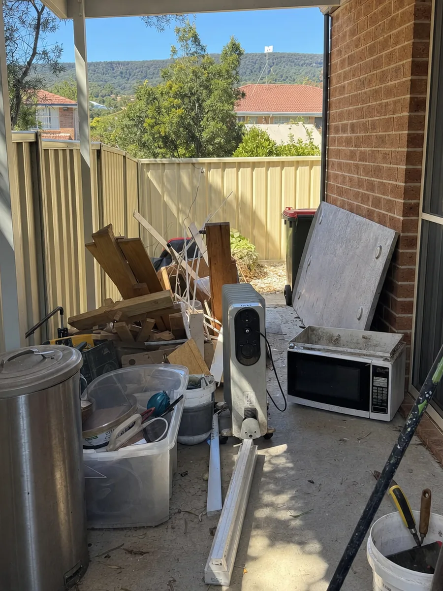 Patio clear-out, before
