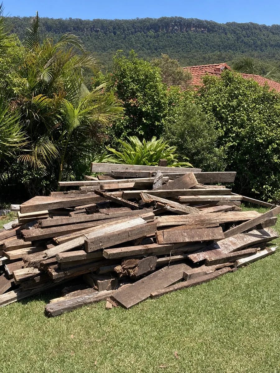 Old decking in the backyard, before